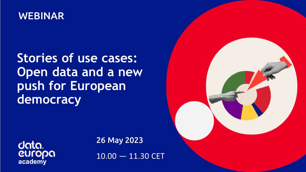 cartel del webinar 'Datos abiertos y un nuevo impulso para la democracia europea'