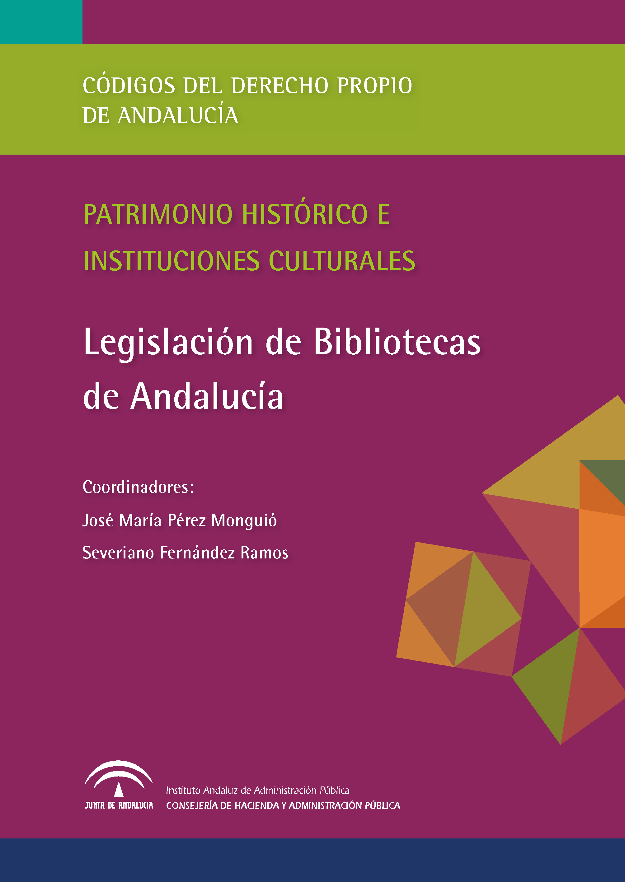 Portada de la publicación "Legislación de Bibliotecas de Andalucía"