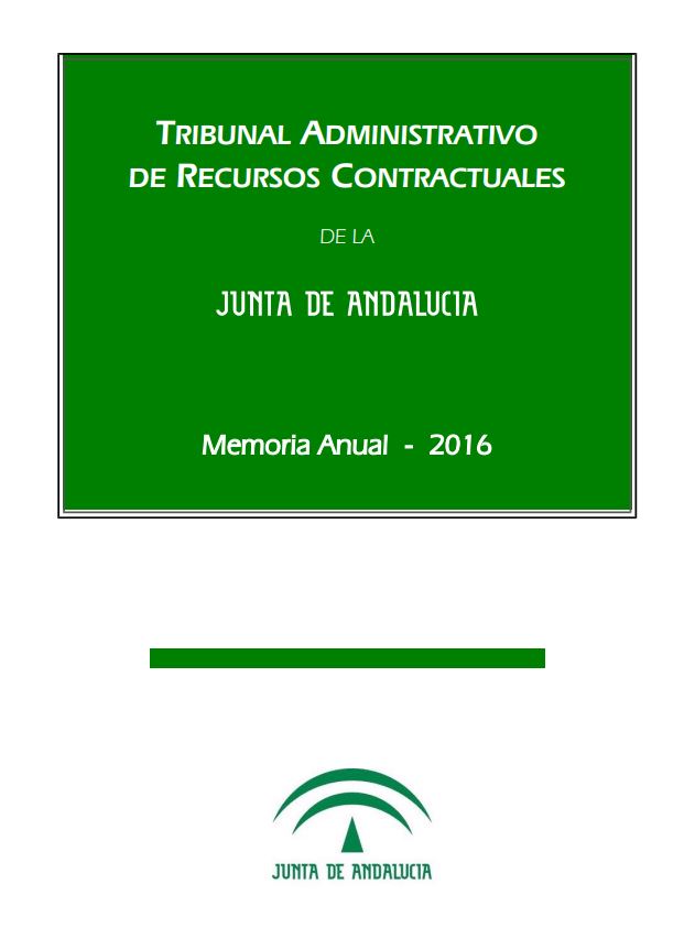 Cubierta de la Memoria Anual 2016 del TARCJA