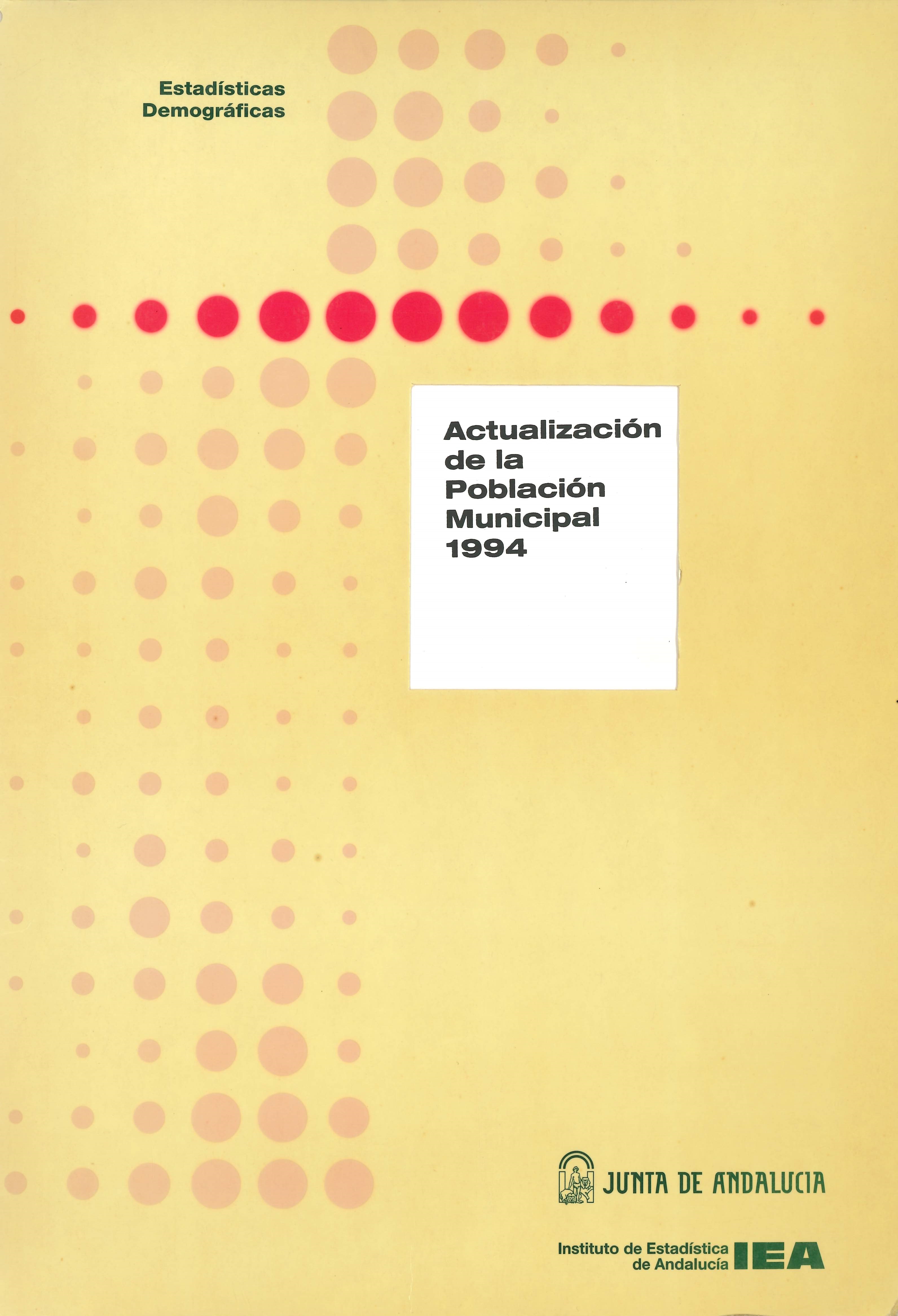 Imagen representativa de la publicación Actualización de la población municipal 1994