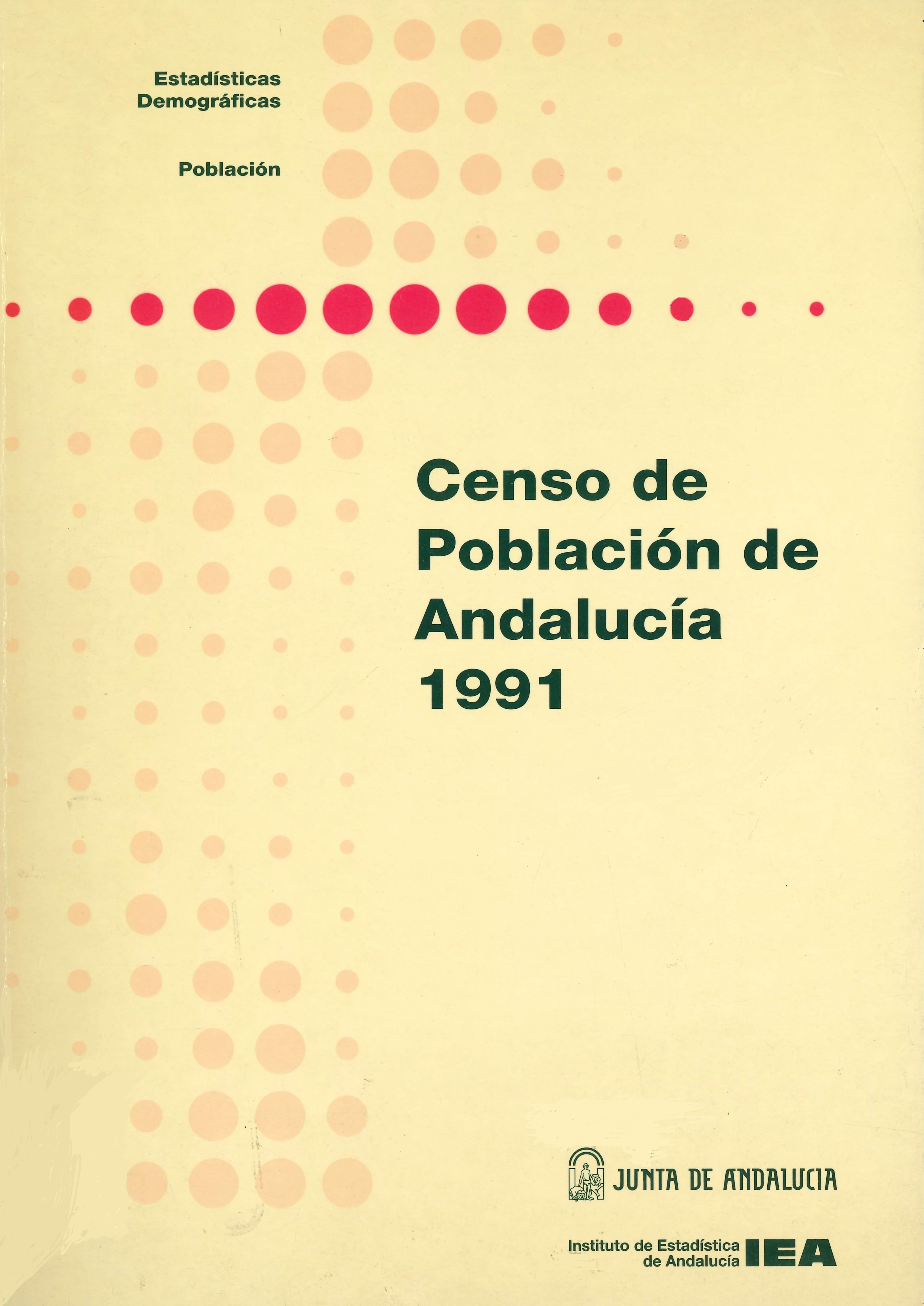 Imagen representativa de la publicación Censo de población de Andalucía 1991