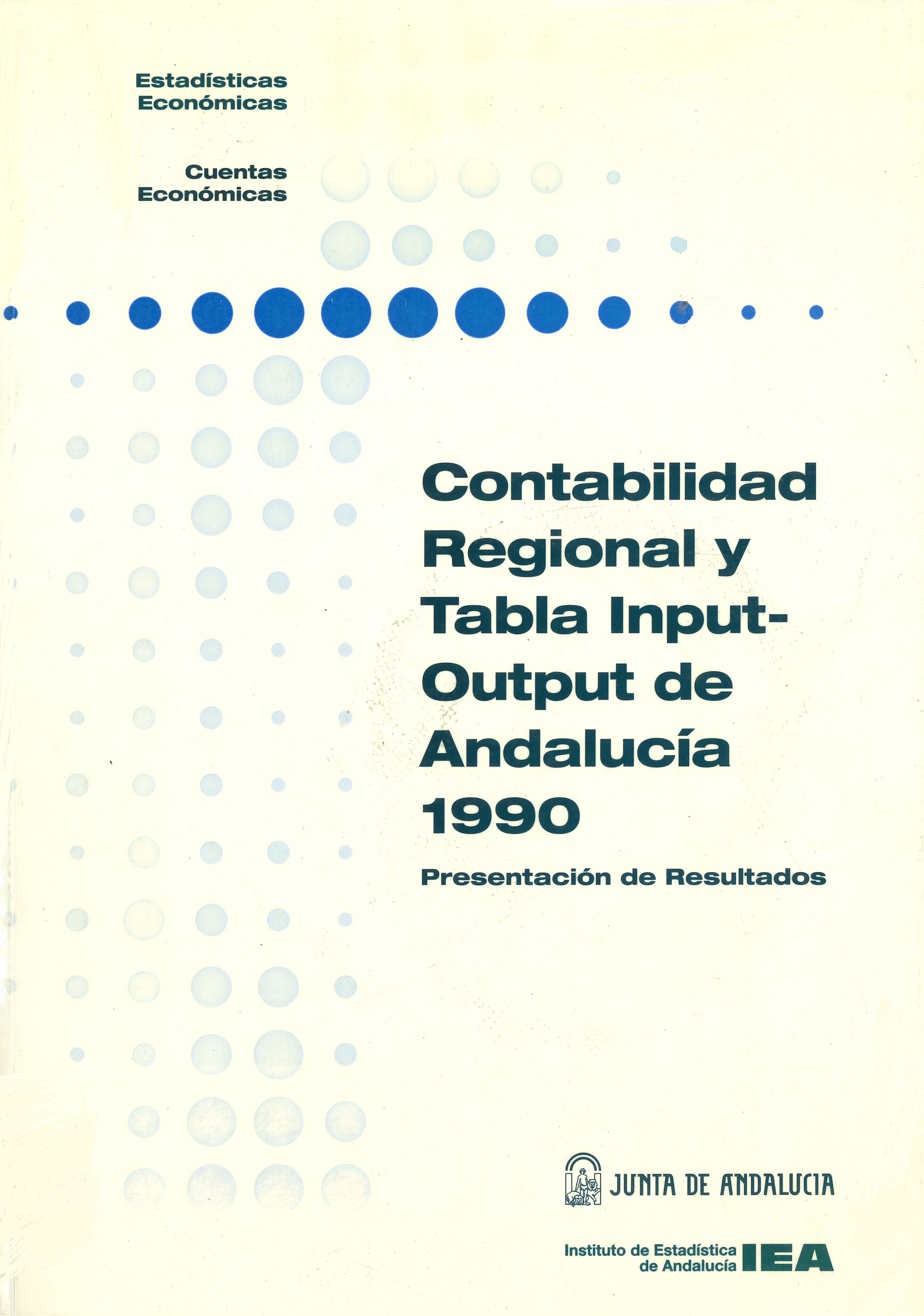 Imagen representativa de la publicación Contabilidad regional y tabla input-output de Andalucía 1990: presentación de resultados