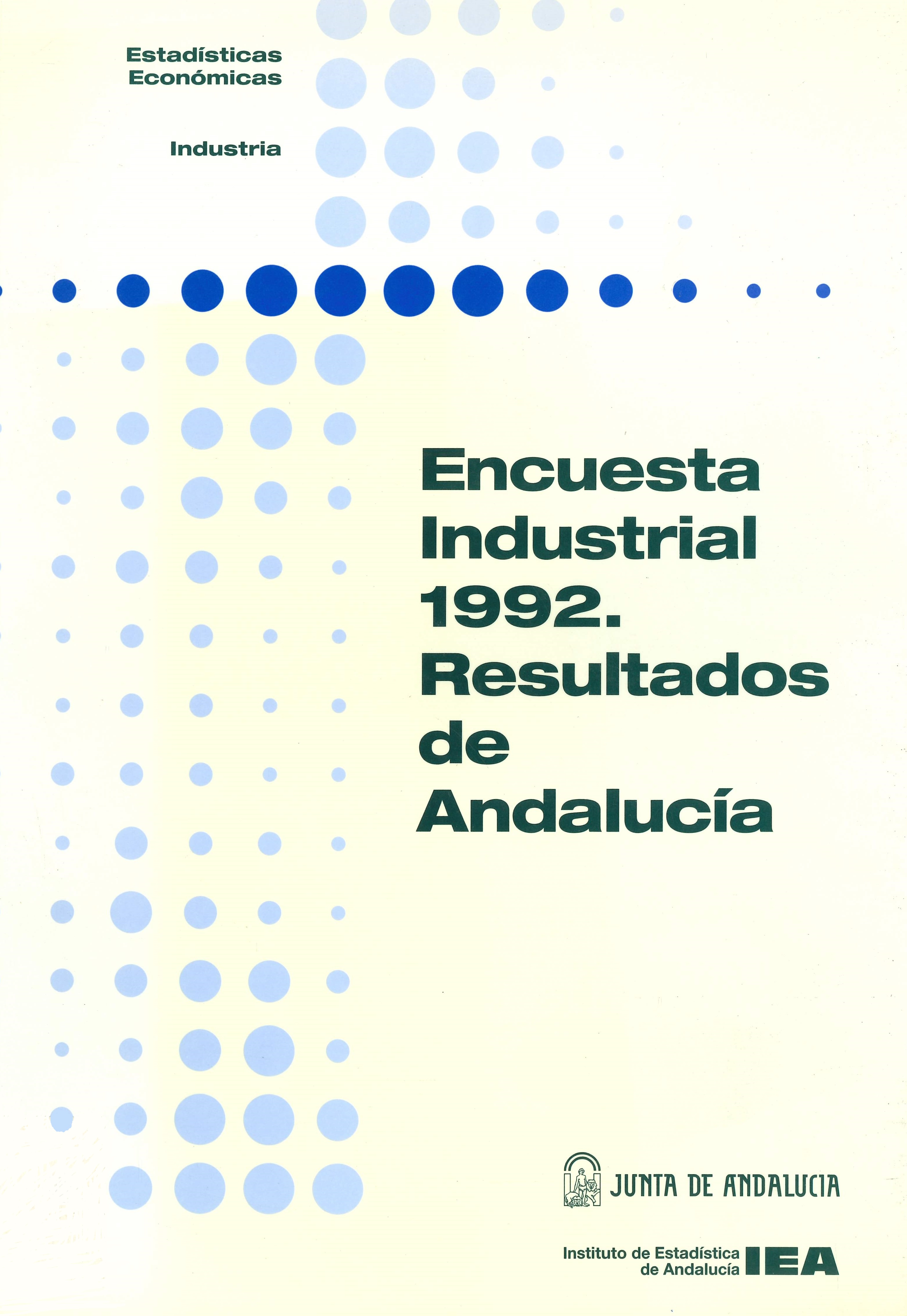 Imagen representativa de la publicación Encuesta industrial 1992. Resultados de Andalucía