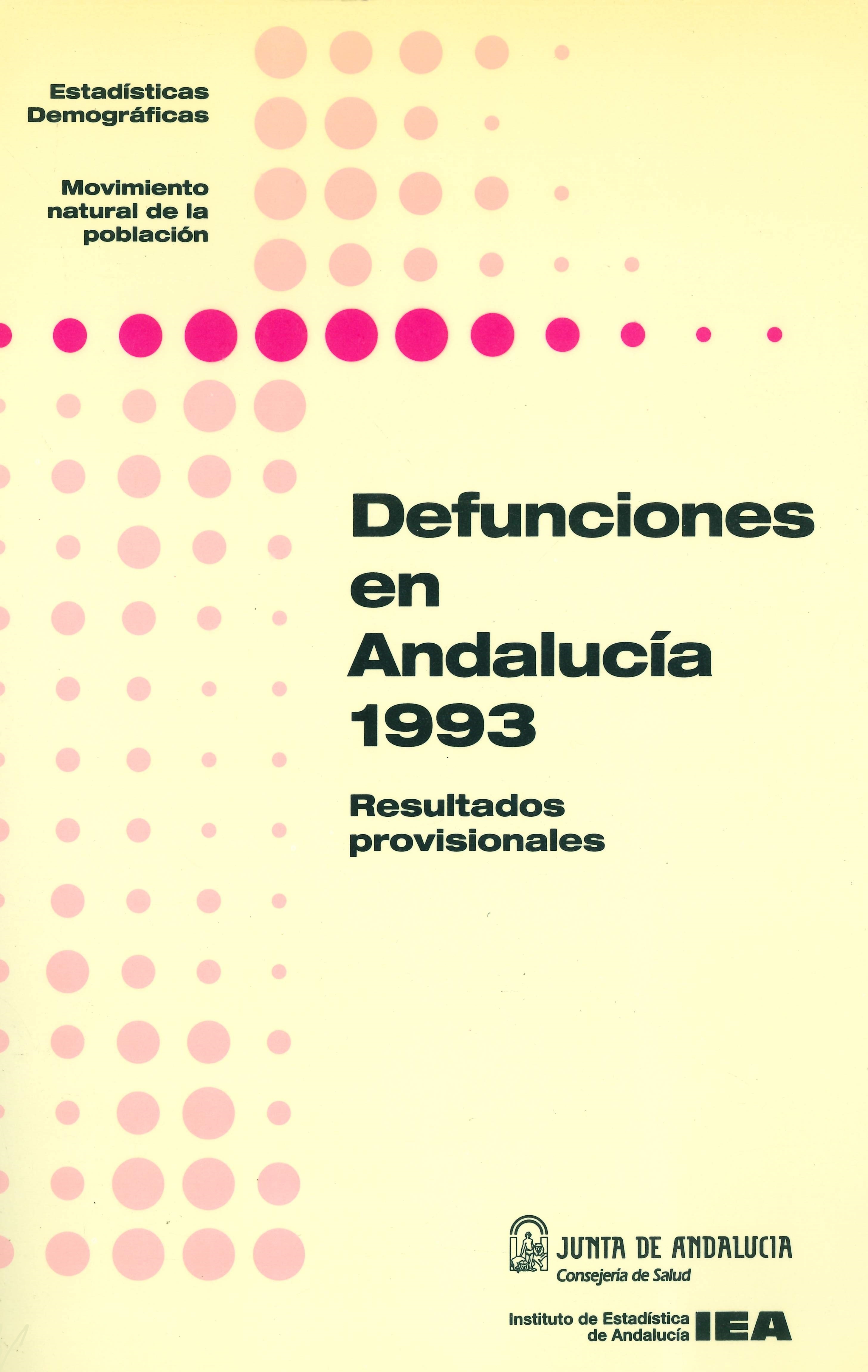 Imagen representativa de la publicación Defunciones en Andalucía 1993: resultados provisionales