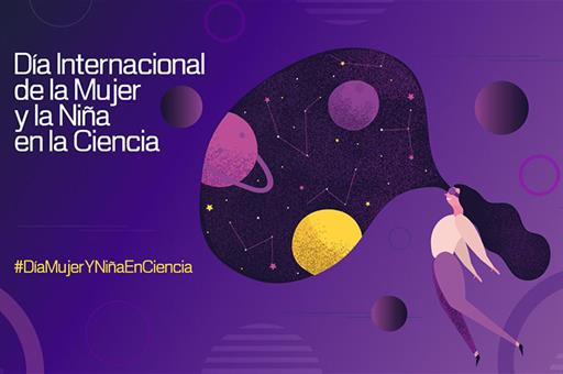 Cartel del Día Internacional de la Mujer y la Niña en la Ciencia