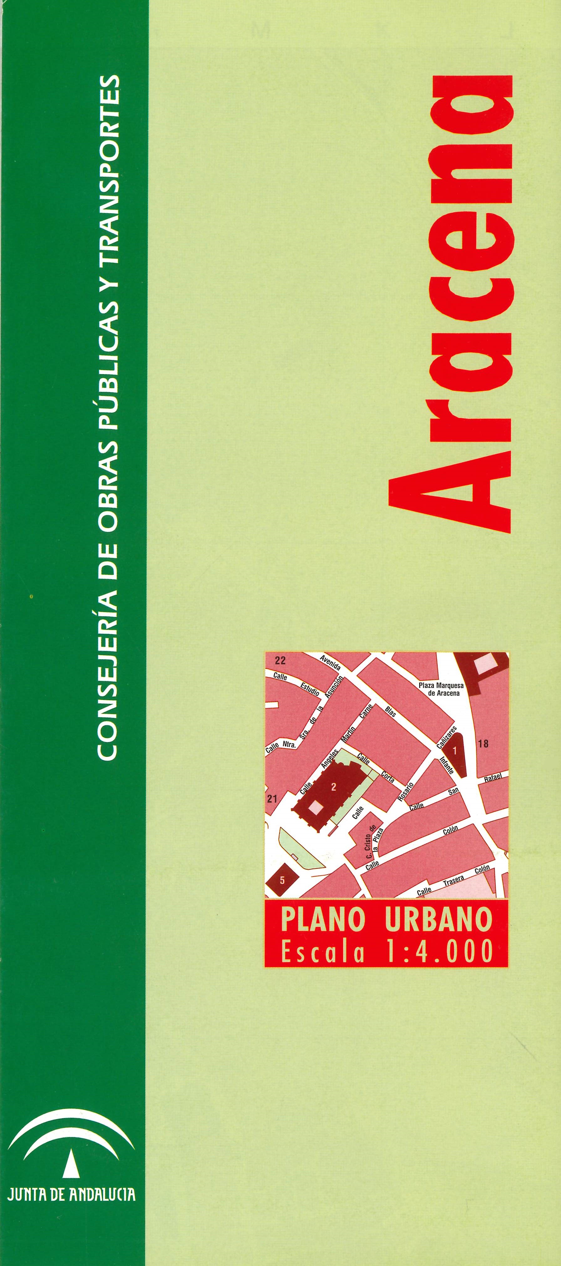 Imagen representativa del mapa Aracena: plano urbano, escala 1:4.000_2004