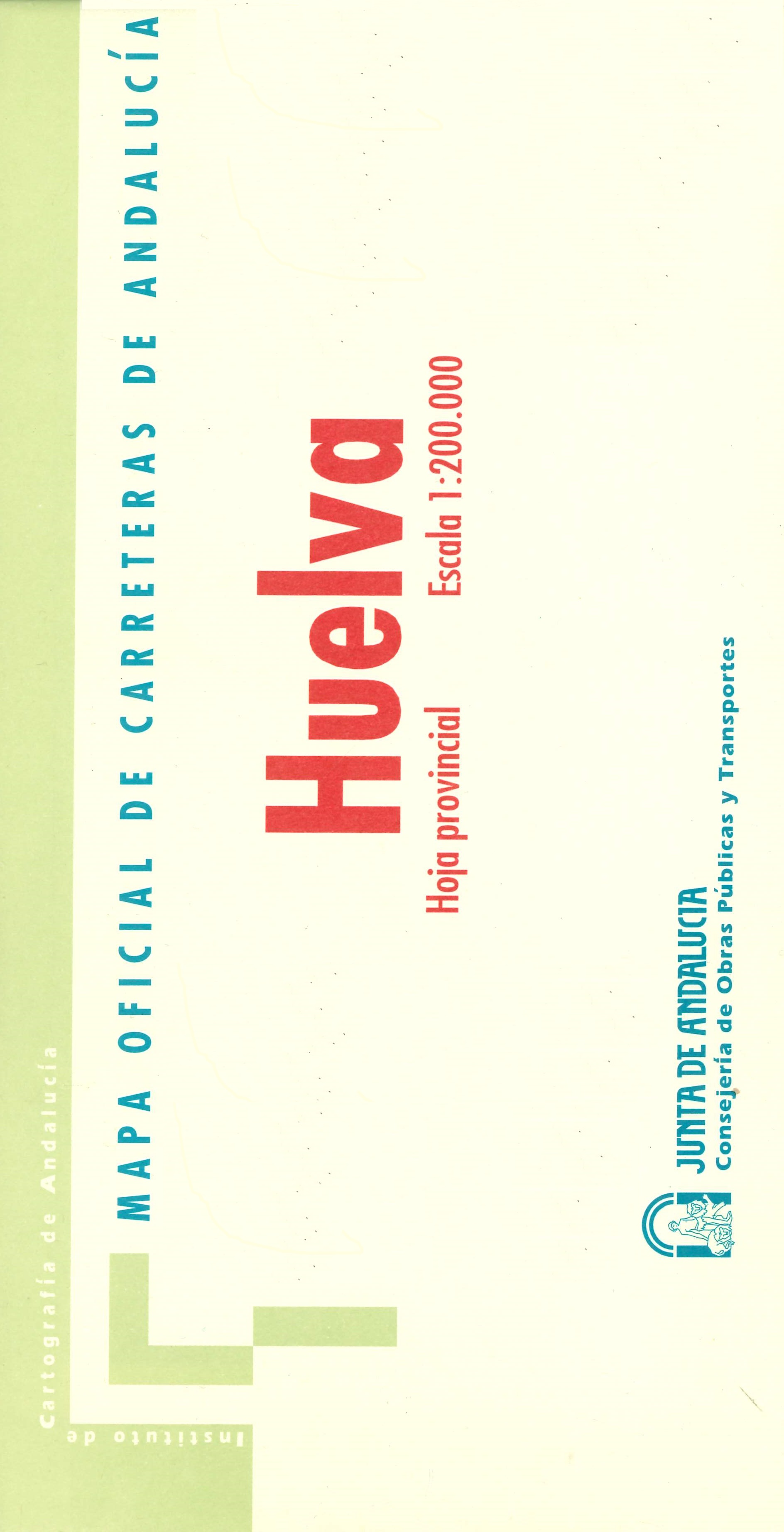 Imagen representativa del mapa Mapa oficial de carreteras de Andalucía: Huelva hoja provincial, escala 1:200.000_1996
