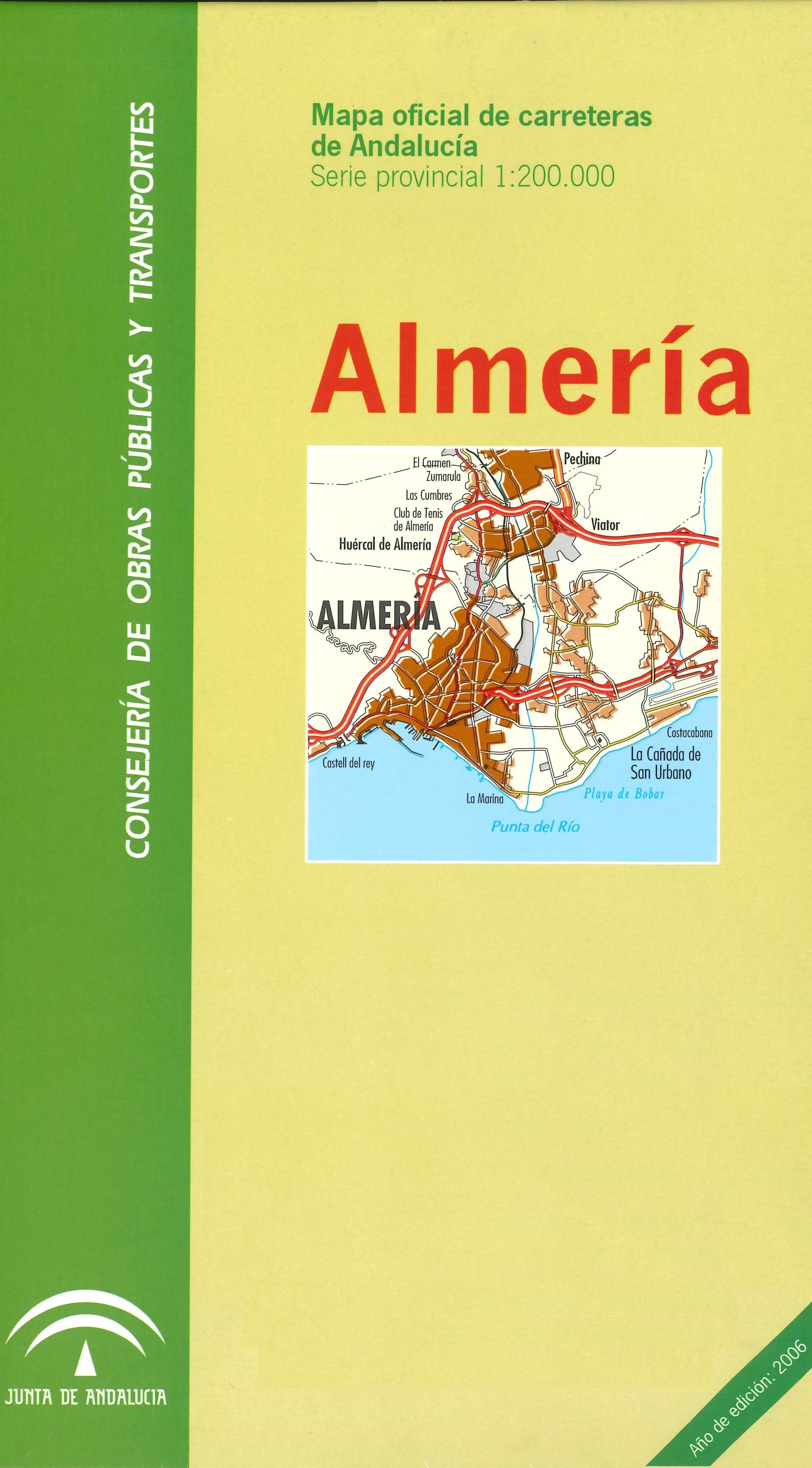 Imagen representativa del mapa Mapa oficial de carreteras de Andalucía: Almería serie provincial, escala 1:200.000