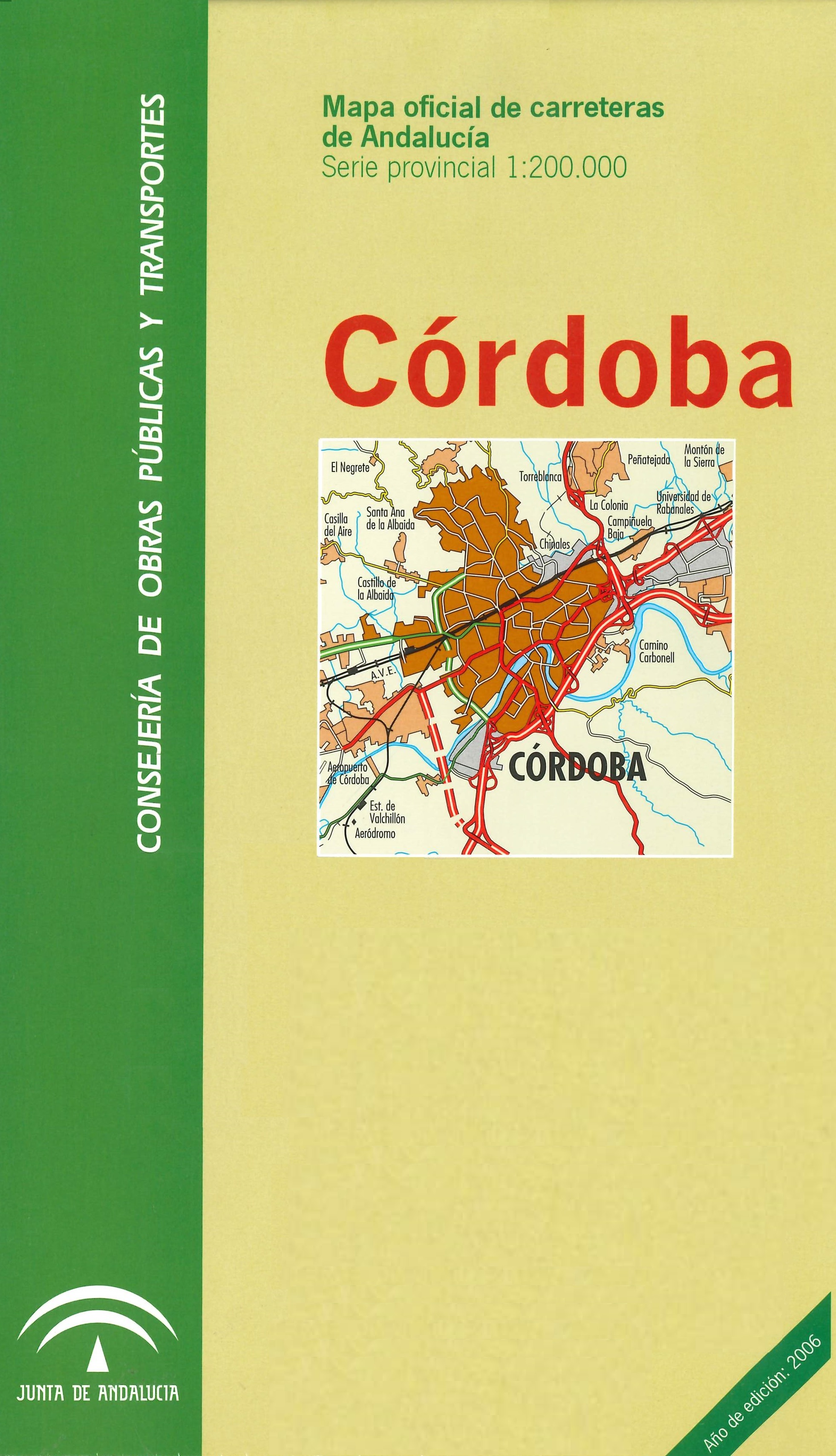 Imagen representativa del mapa Mapa oficial de carreteras de Andalucía: Córdoba serie provincial, escala 1:200.000