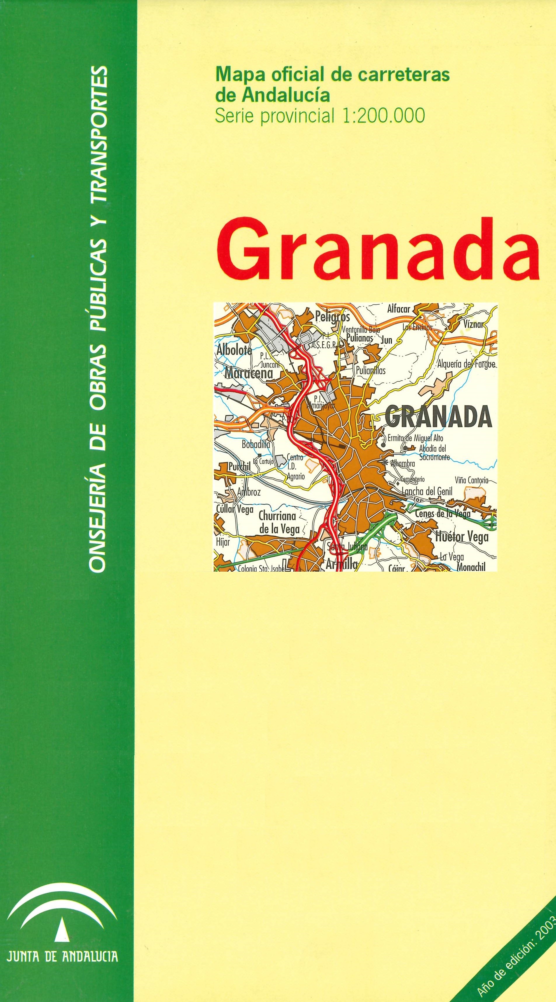 Imagen representatica del mapa Mapa oficial de carreteras de Andalucía: Granada serie provincial, escala 1:200.000