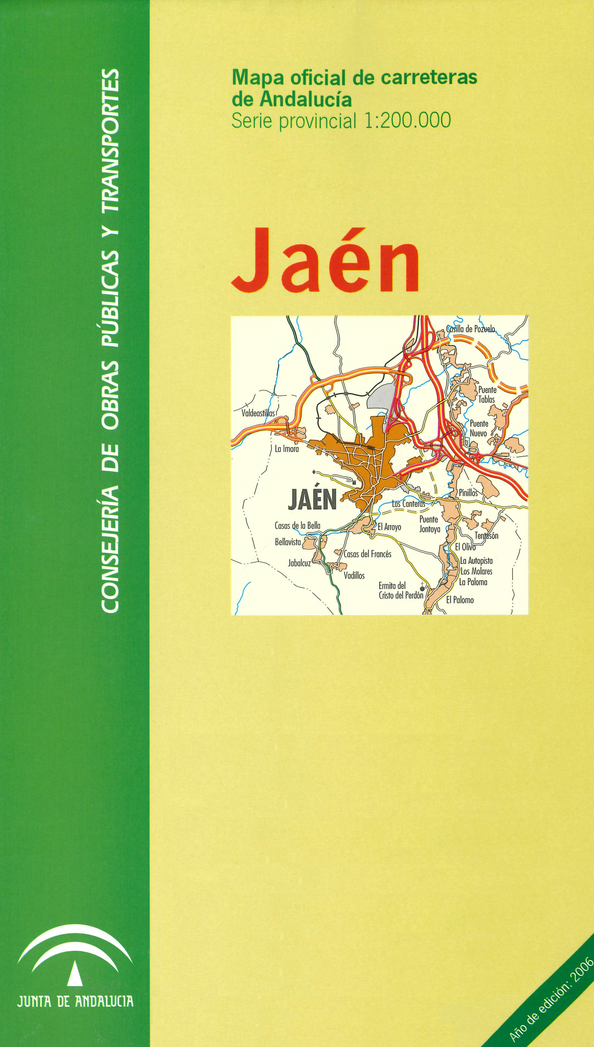 Imagen representativa del mapa Mapa oficial de carreteras de Andalucía: Jaén serie provincial, escala 1:200.000_2006