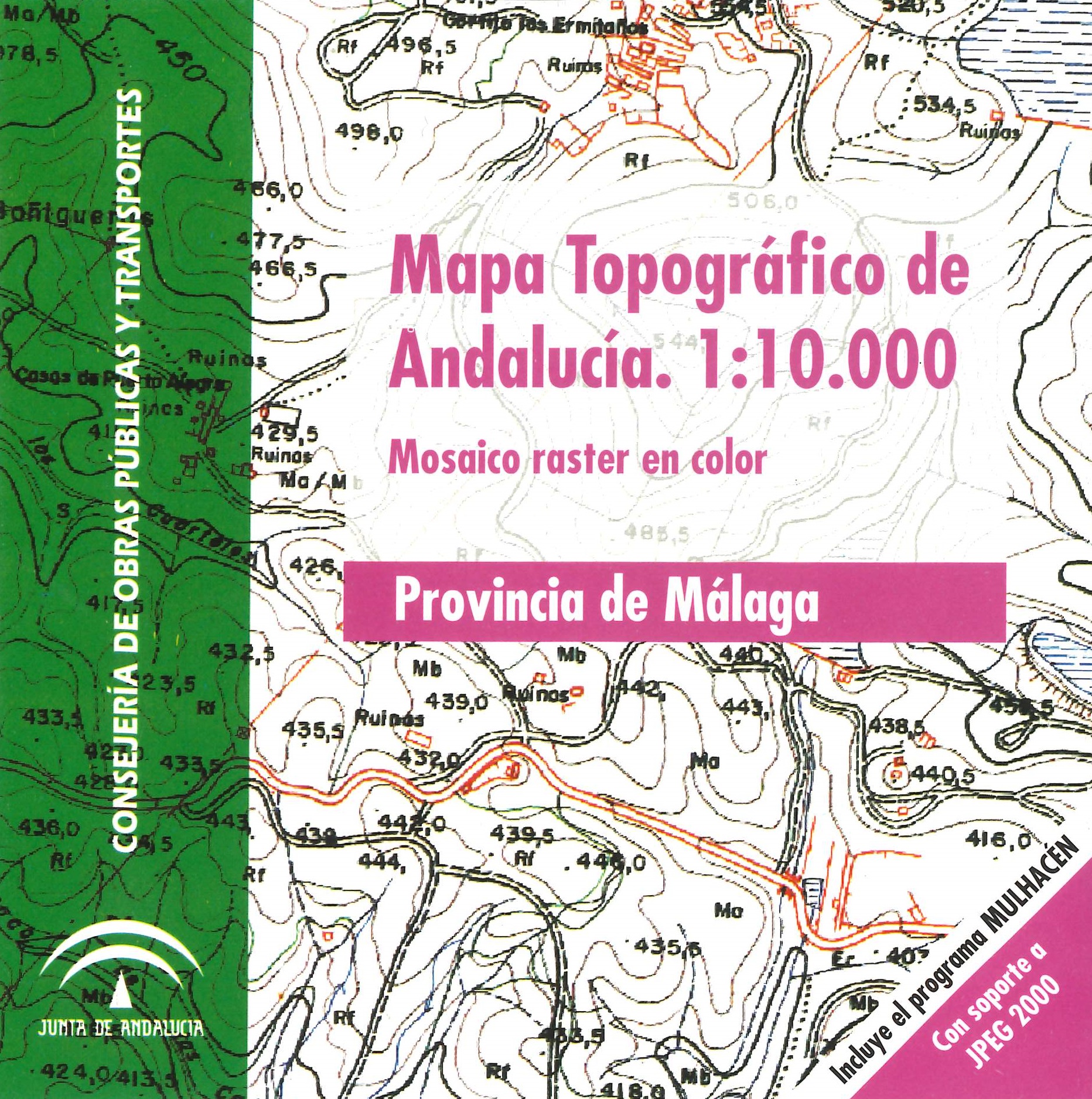 Imagen representativa del Mapa topográfico de Andalucía 1:10.000: mosaico raster en color, provincia de Málaga