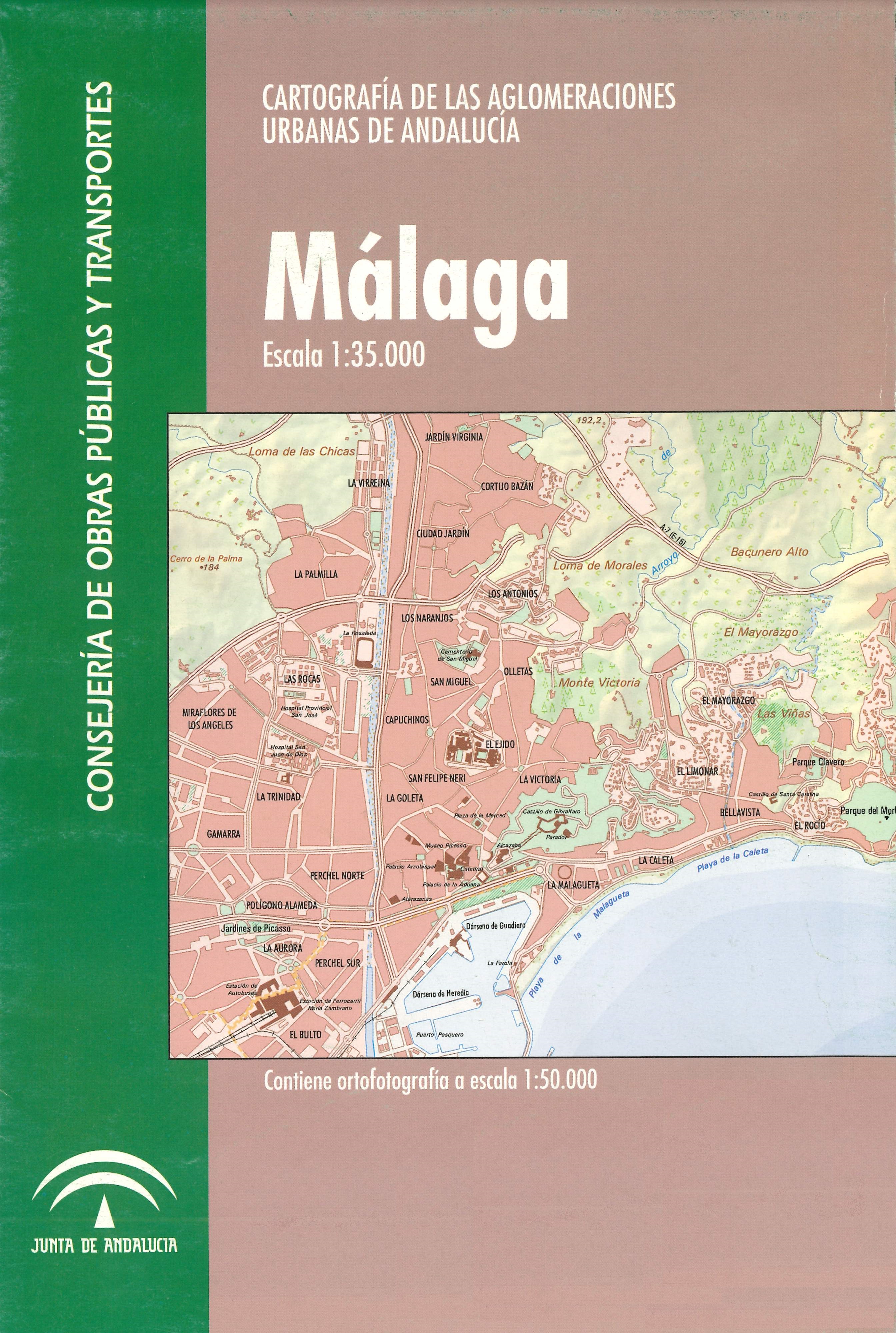 Imagen representativa de la publicación Málaga, escala 1:35.000: cartografía de las aglomeraciones urbanas de Andalucía