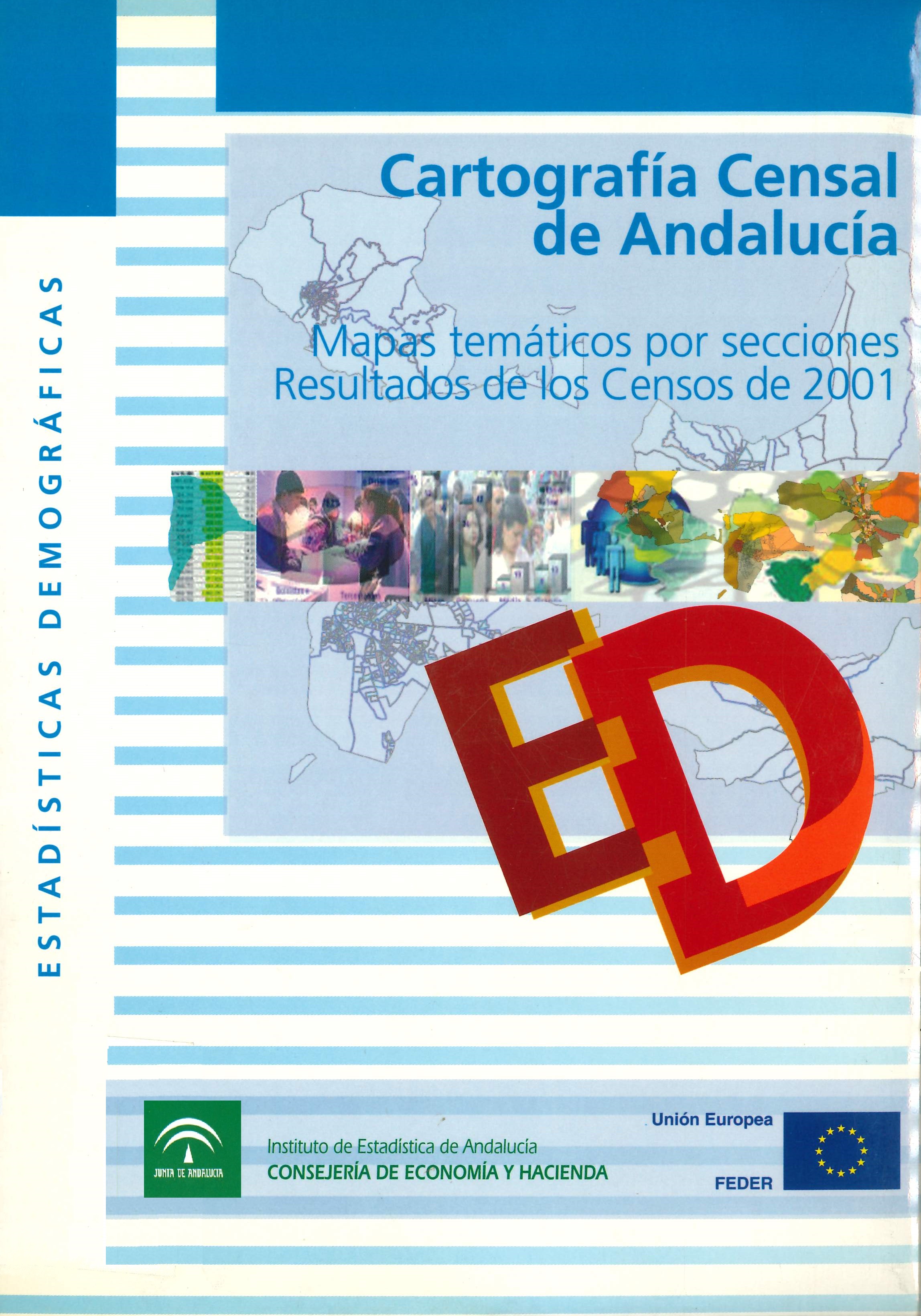 Imagen representativa de la publicación Cartografía censal de Andalucía. Mapas temáticos por secciones: resultados de los censos de 2001