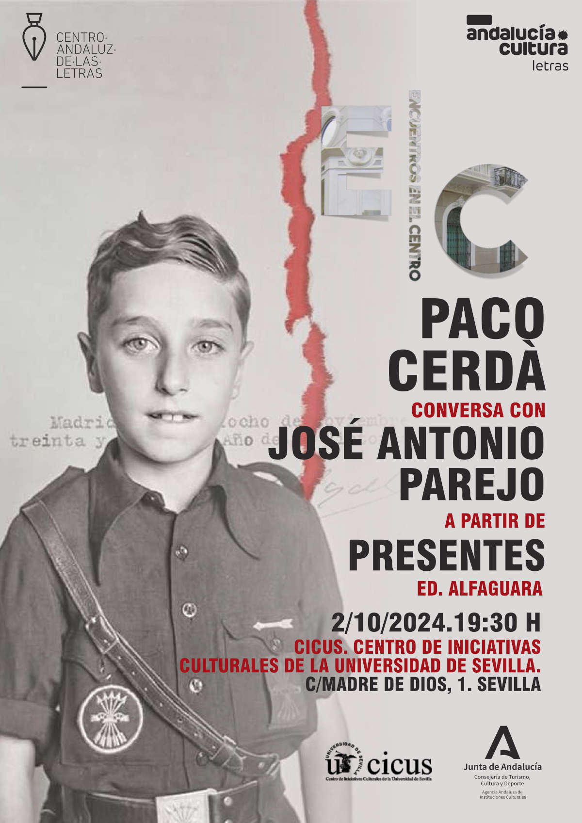 Cartel evento Centro Andaluz de las Letras