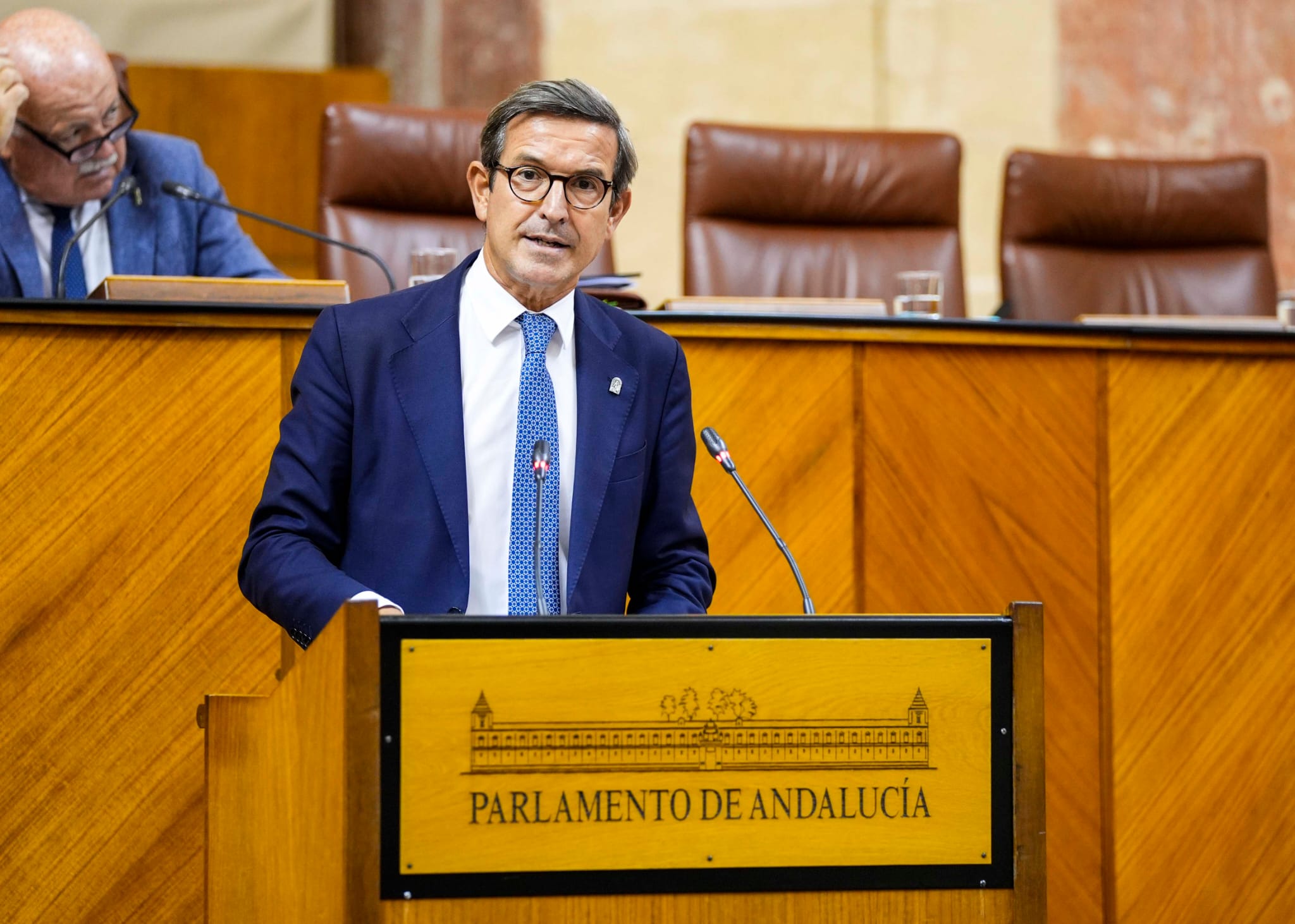 El consejero de Industria, Energía y Minas, Jorge Paradela, en su intervención en el Parlamento andaluz.