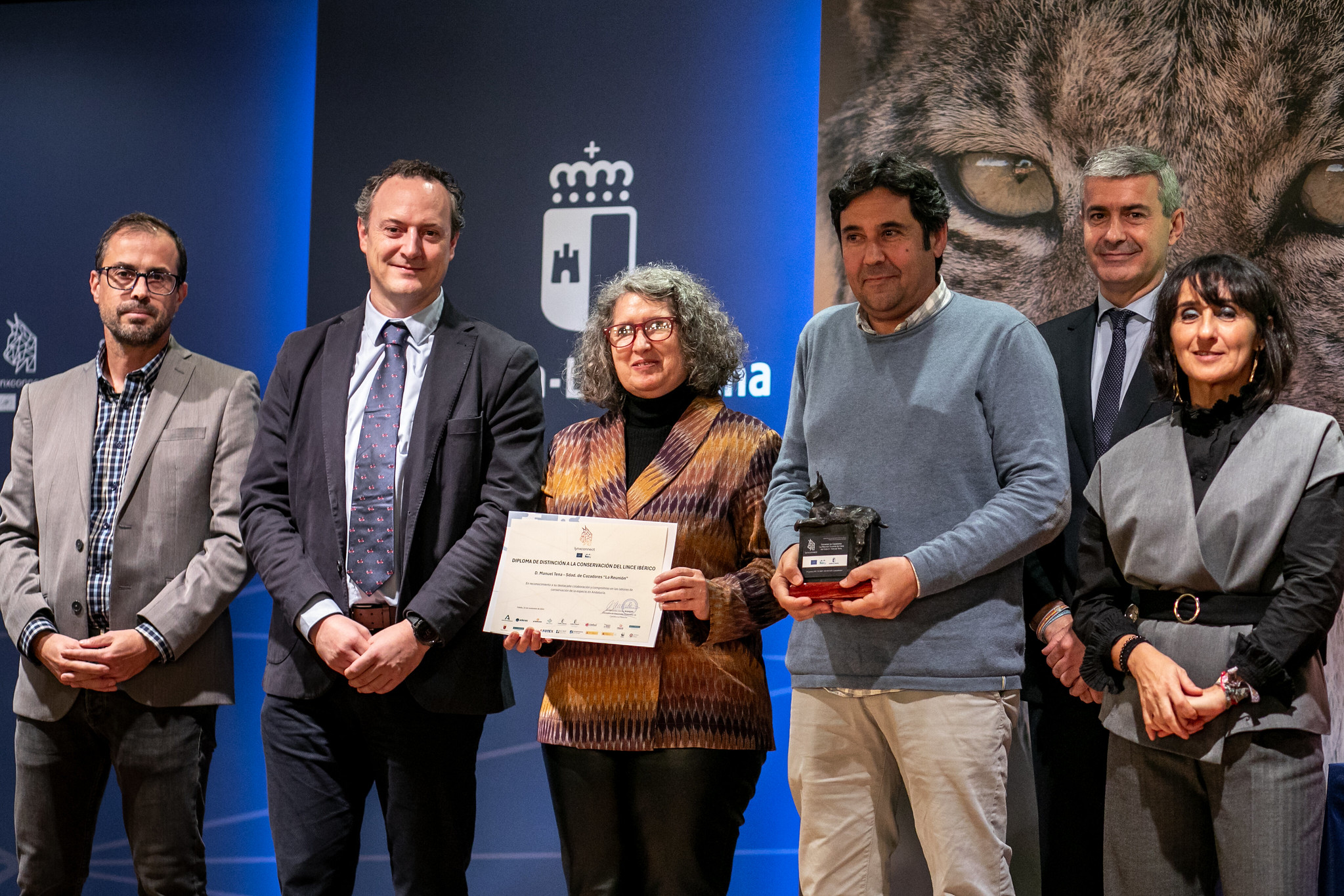 Los Premios Life Lynxconnect 2023 galardonan a la Sociedad de Cazadores La Reunión y al guarda de caza del coto Manuel Tena.