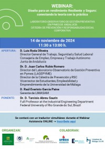 Programa Jornada 'Diseño para un rendimiento Resiliente y Seguro: conectando la teoría con la práctica'