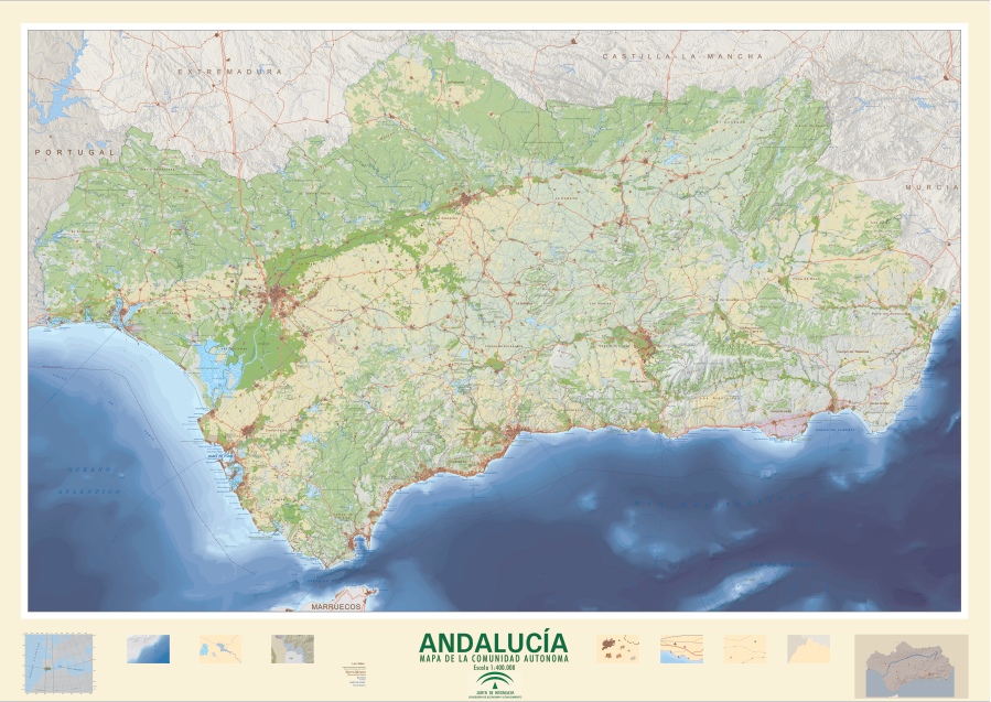 Imagen representativa del Mapa Topográfico de Andalucía 1:400.000_2016