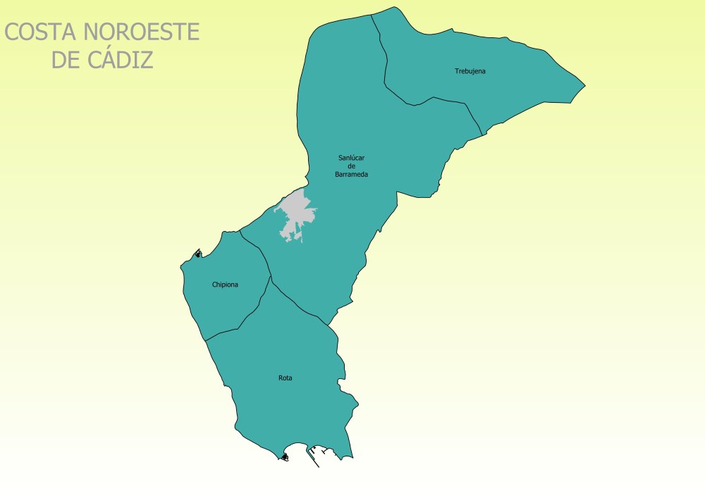 Mapa Costa Noroeste de Cádiz