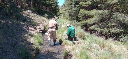 Control acequias Sierra Nevada por personal de AMAYA