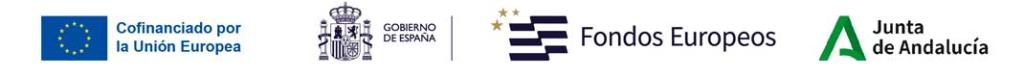 Logotipos de Unión Europea, Gobierno de España, Fondos Europeos y Junta de Andalucía