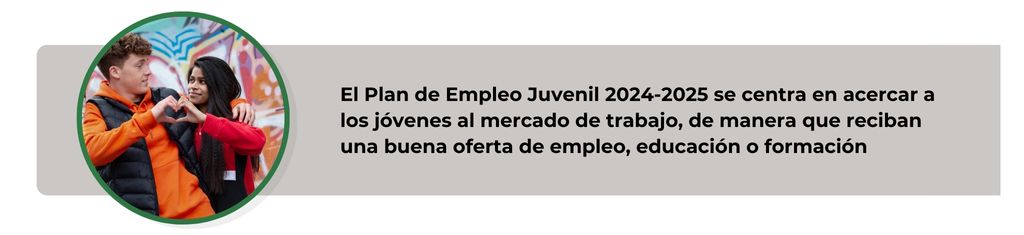 El Plan de Empleo Juvenil 2024-2025 se centra en acercar a los jóvenes al mercado de trabajo, de manera que reciban una buena oferta de empleo, educación o formación.