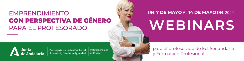 Descarga del cartel de Webinar dirigidas el profesorado sobre emprendimiento con perspectiva de género(pdf)