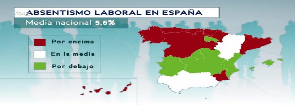 Infografía del absentismo laboral en España. Fuente RTVE.