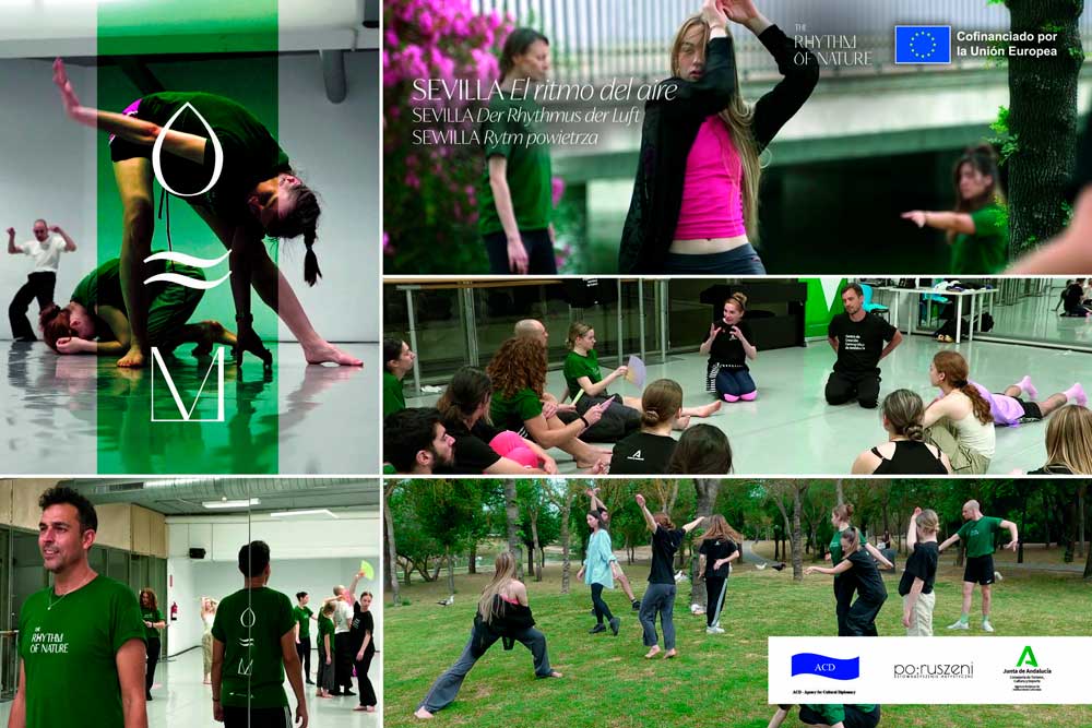 Bailarinas y bailarinas haciendo ejercicios durante un taller formativo