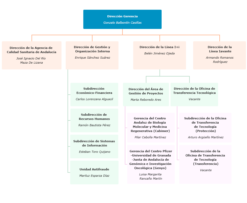 Organigrama de la Fundación Pública Andaluza Progreso y Salud, M.P.